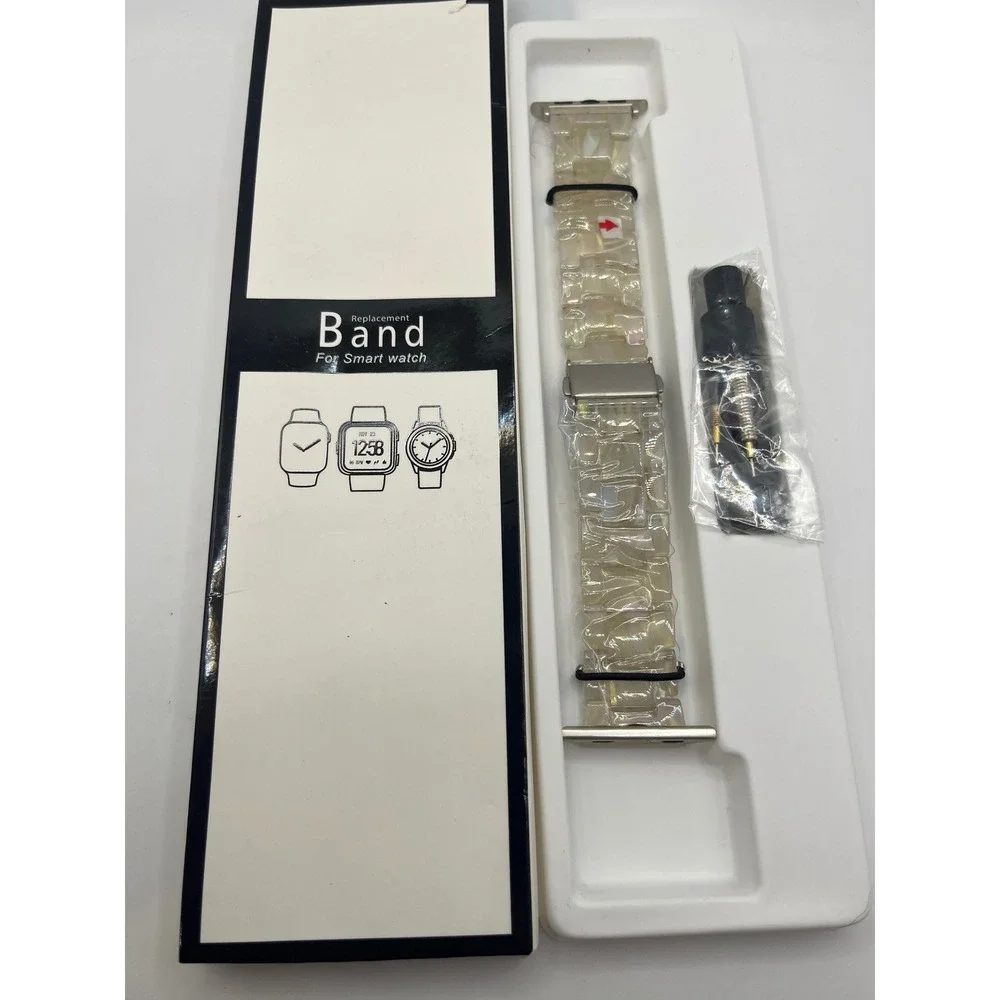 Replacement‎ Band For Smart Watch Resin Clear Tortoise Style Wristband
